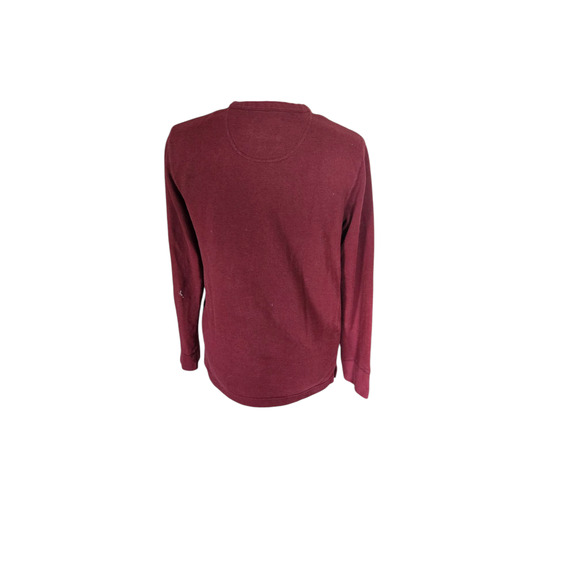 Goodfellow burgundy henley with cream buttons, size medium - Picture 2 of 4